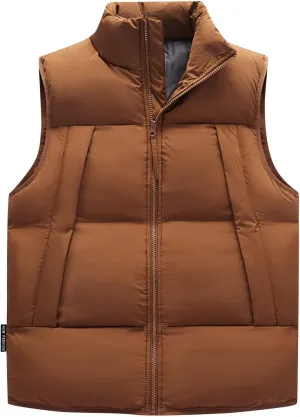 Men's Winter Coat For Man Padded Down Vest Casual Work Sports Travel Outdoor Puffer Pockets Jacket, M-5XL
