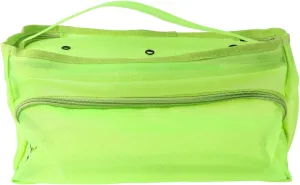 Mesh Knitting Bag Woolen Yarn Tote Organizer Net Bag with Zipper Closure Carrying Knitting Needles Sewing (Light Green)