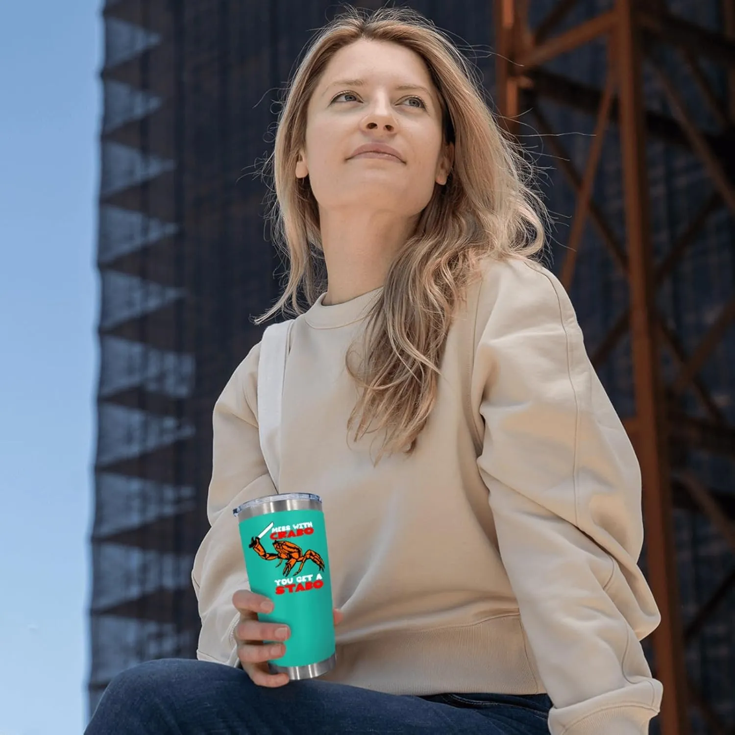 Mess With The Crabo You Get The Stabo Tumbler 20 oz Tumbler with Lid and Straw Insulated Tumbler Stainless Steel Tumbler