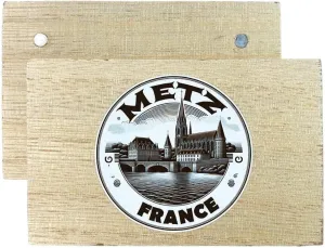 Metz France Souvenir Destination Wooden 2" x 3" Fridge Magnet 2-Pack