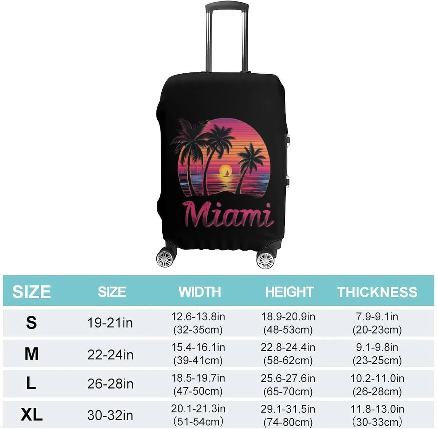 Miami Sunset Sailboat Protective Luggage Case Washable Suitcase Cover Travel Bag Protector