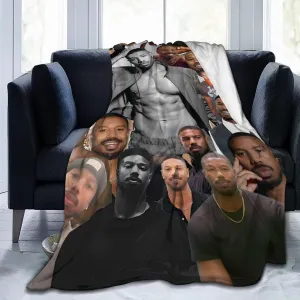 Michael B. Jordan Blanket Flannel Fleece Printed Throw Blankets Ultra Soft Micro Warm Blanket for All Season Bedding Chair Sofa Couch Bed 50"x40"