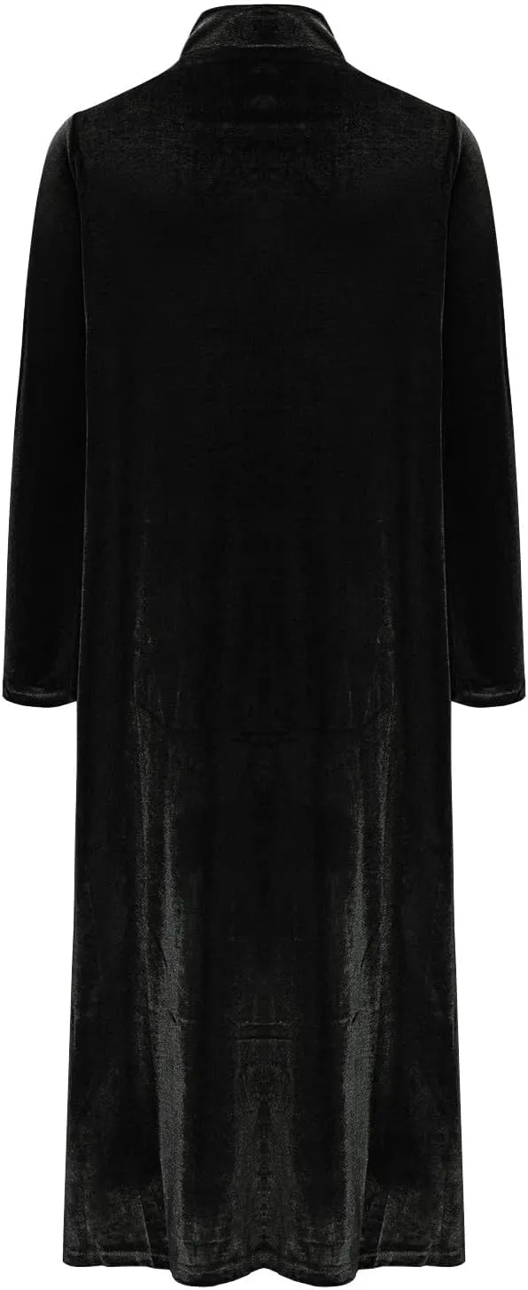 Midi Dresses for Women，Casual Velvet Spring Dresses Crewneck Loose Pleated Long Sleeve Dress for Date Night Wedding