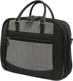 Mobile Edge Women's Herringbone Laptop Bag for 16" PC, Compatible with MacBook 17", TSA-Friendly, Black