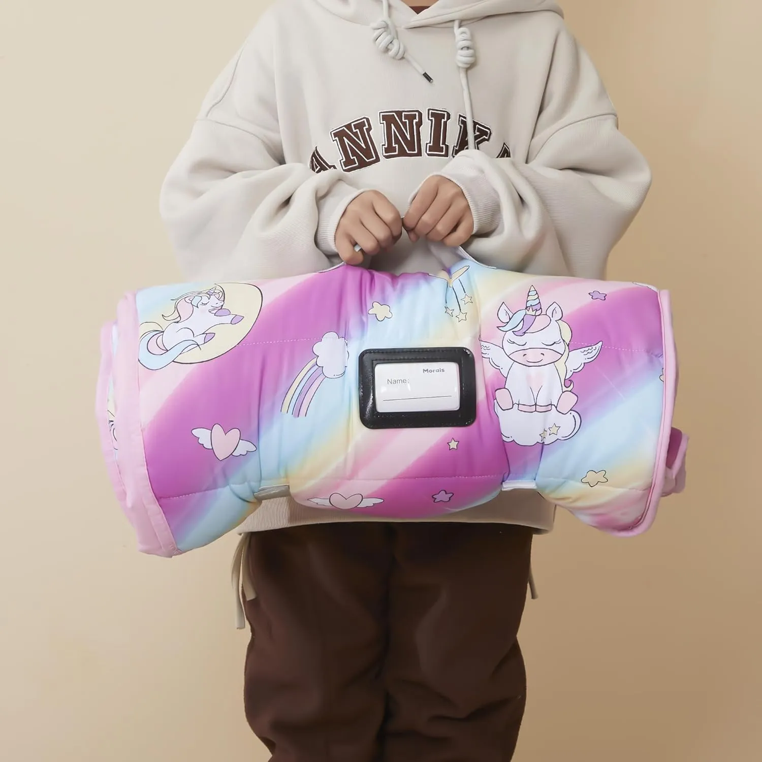 MORAIS Toddler Nap Mat with Removable Pillow and Blanket, 52" x 20" Lightweight and Soft Nap Mat for Preschool, Daycare, Travel Sleeping Bags for Kids