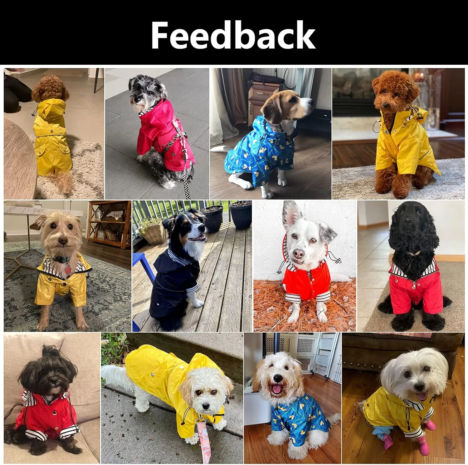 Morezi Dog Zip Up Raincoat with Reflective Buttons, Rain/Water Resistant, Adjustable Drawstring, Removable Hood, Raincoats with Legs 8lbs to 80lbs Available - Grid Blue - XL