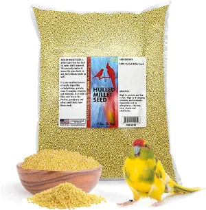 Morning Bird Hulled Millet 9 lbs – Nutritious Hulled Millet Seed, Easily Digestible with High Fiber, Rich in Vitamins and Supplements for Birds, Ideal Bird Feed for All Bird Types.