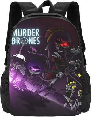 Murder Robots Drones Laptop Backpack Unisex Adult Large Travel Bags Sport Bag Breathable Business Backpack Cozy Notebook Bag for Woman Casual Daypack for Trip