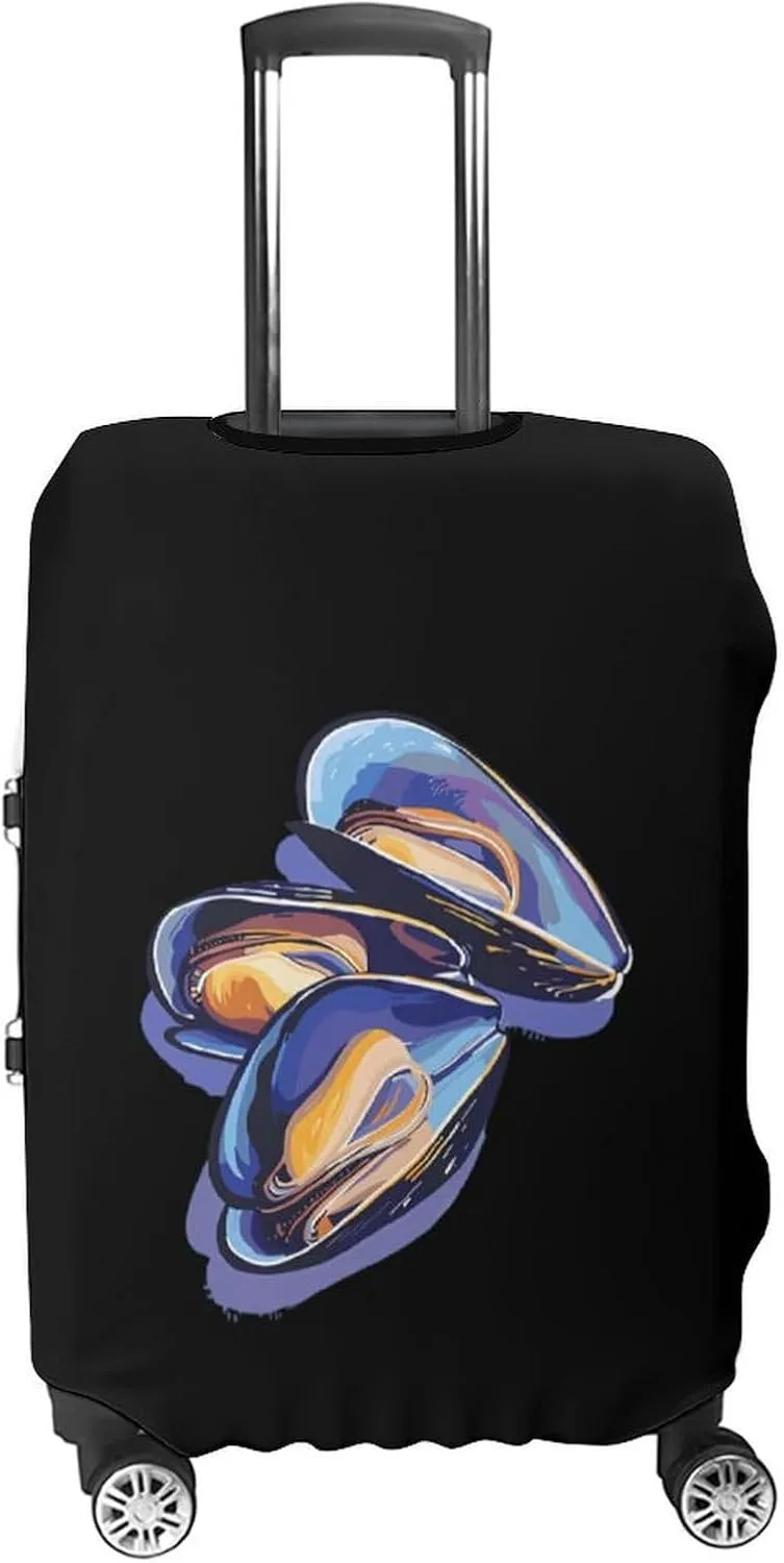 Mussels Seafood Protective Luggage Case Washable Suitcase Cover Travel Bag Protector