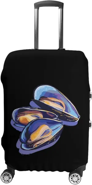 Mussels Seafood Protective Luggage Case Washable Suitcase Cover Travel Bag Protector