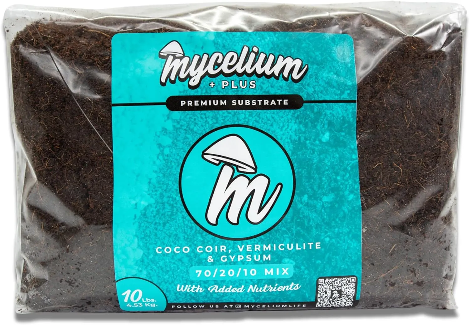 Mycelium Plus Mushroom Growing Kit I CVG Substrate (Coco Coir, Vermiculite, Gypsum) & Millet & Milo Grain I High Yield Proprietary Blend I Mushroom Grow Bag for Starter & Pro Home Growers, 15lbs