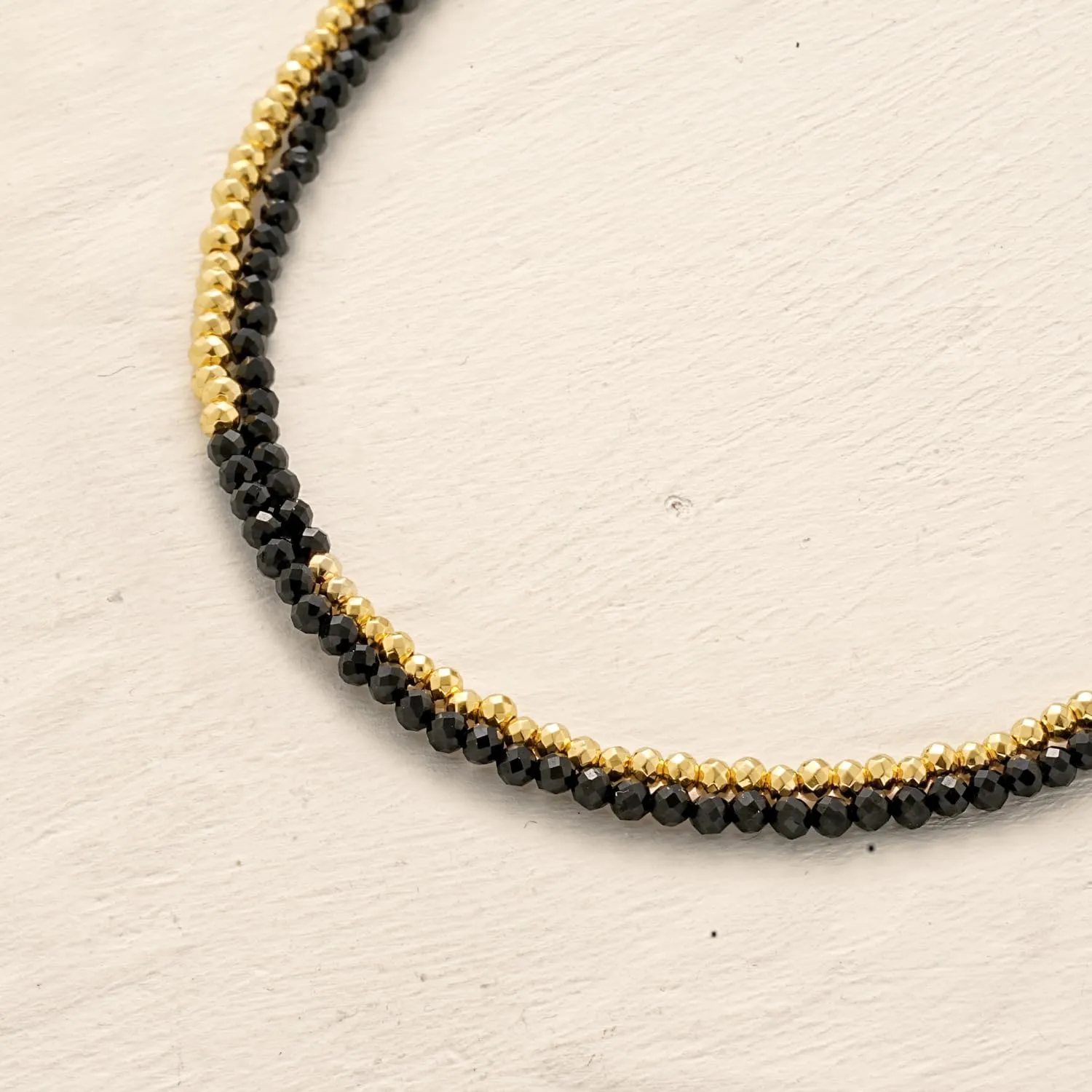 MYEARS Women Beaded Bracelet Gold Double Layer Gemstone 14K Simple Dainty Handmade Chain Everyday Boho Beach Jewelry