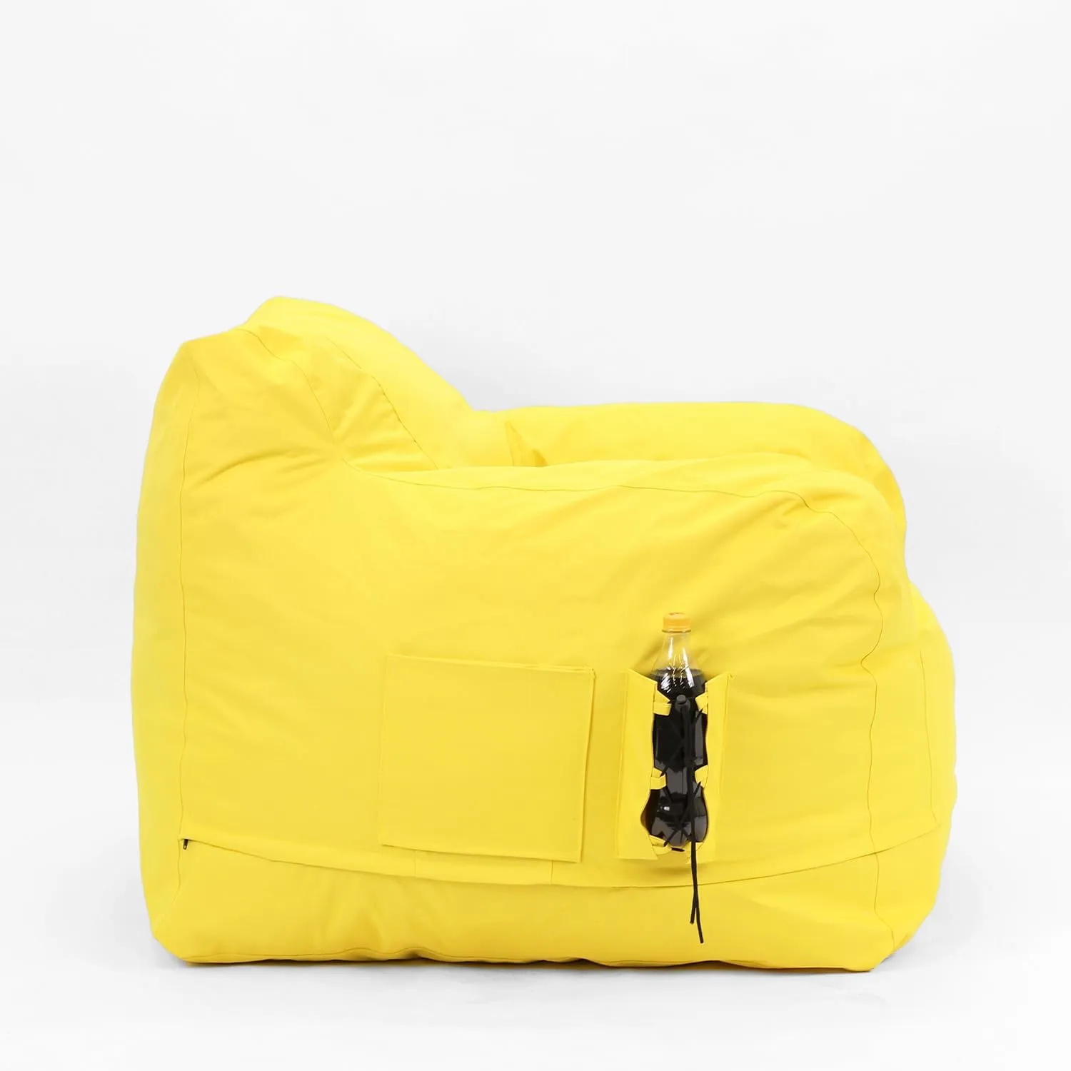 N&V Outdoor Foam Bean Bag Chair, Water-Repellent and Fading-Resistant Patio Floor Sofa, Yellow
