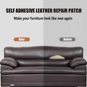 Napa Texture Leather Repair Patch, Easy to Use and Quick Fix Leather Rip Repair Kit for Car Seat Sofa Boat Seat Chair Handbag(Dark Blue)