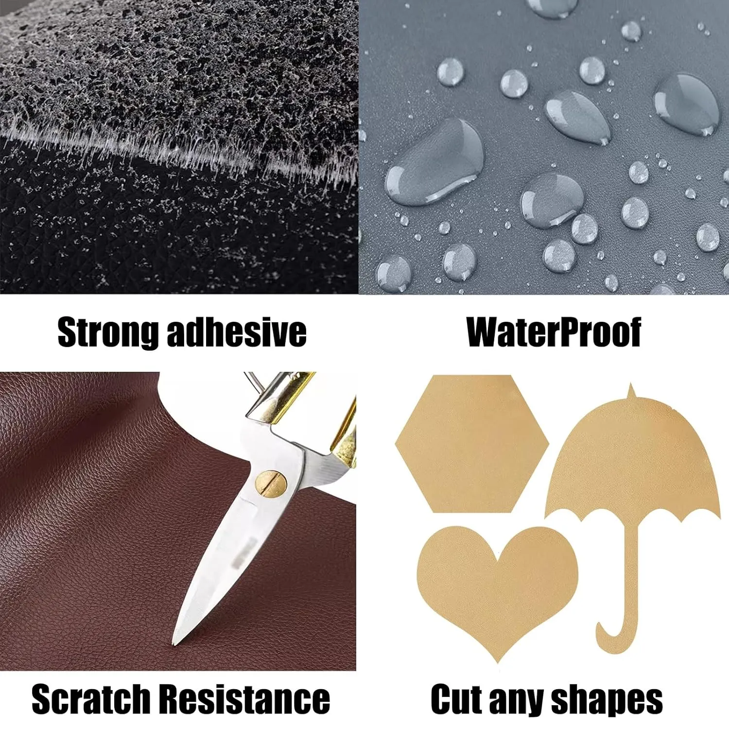 Napa Texture Leather Repair Patch, Easy to Use and Quick Fix Leather Rip Repair Kit for Car Seat Sofa Boat Seat Chair Handbag(Dark Blue)