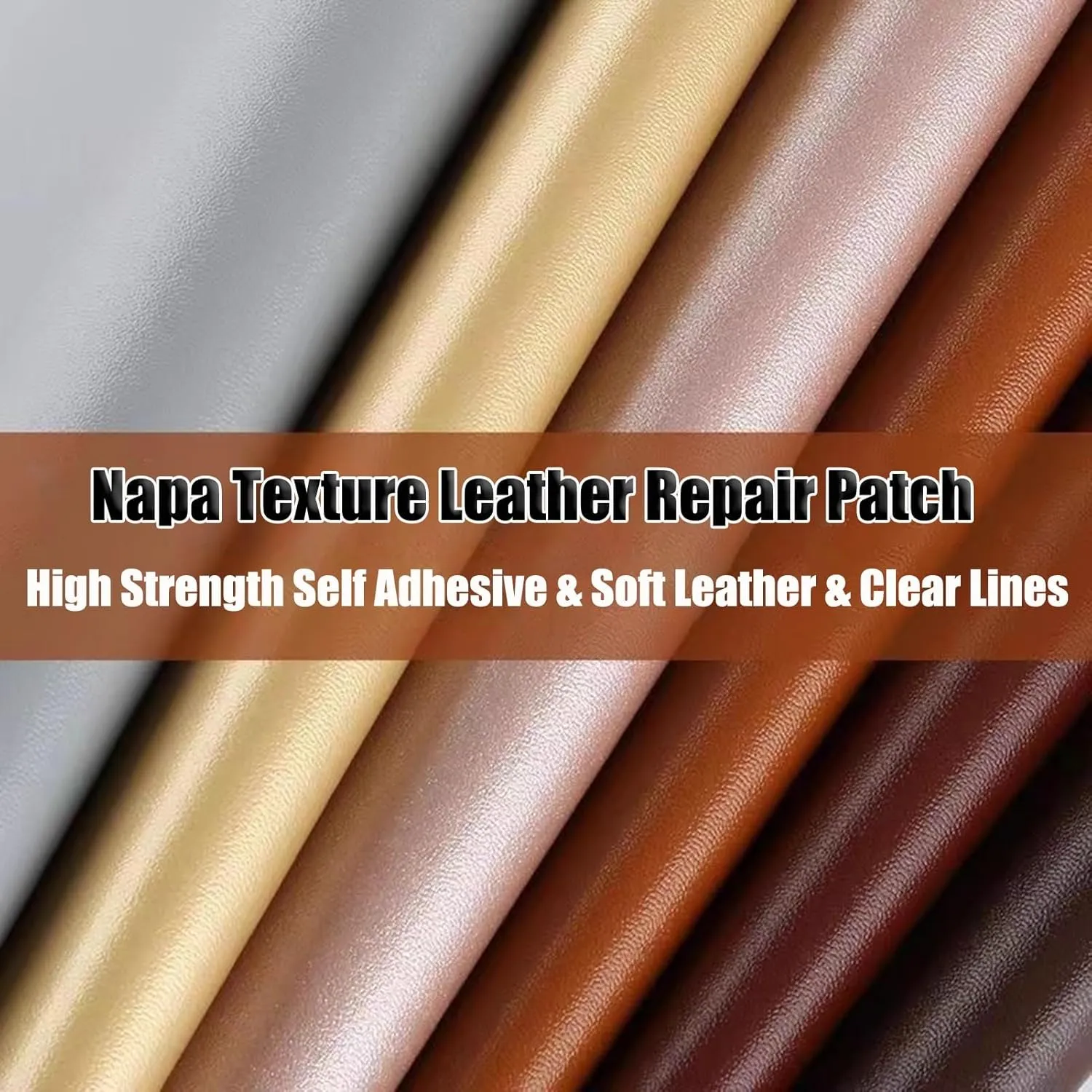 Napa Texture Leather Repair Patch, Easy to Use and Quick Fix Leather Rip Repair Kit for Car Seat Sofa Boat Seat Chair Handbag(Dark Blue)