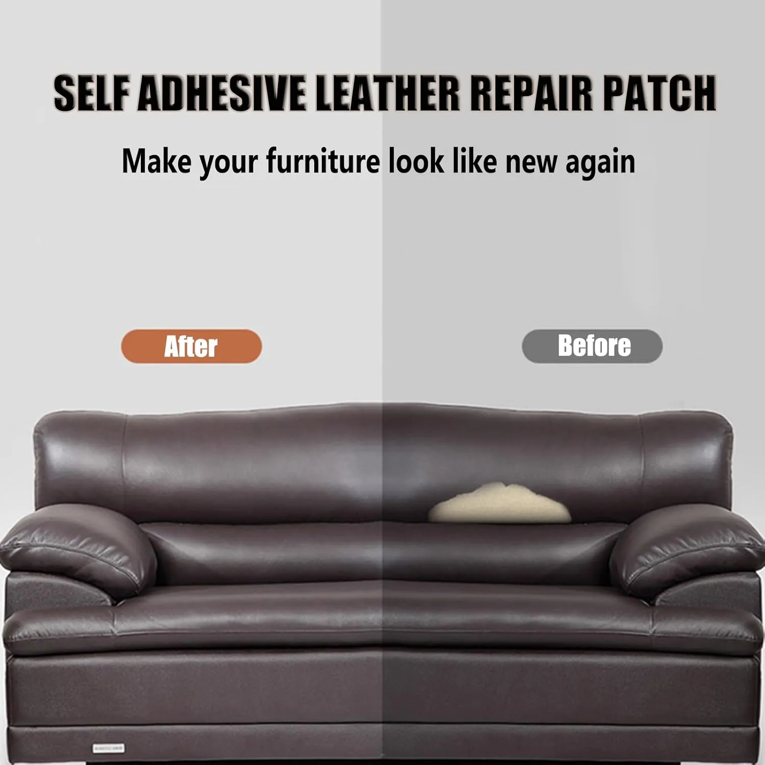 Napa Texture Leather Repair Patch, Easy to Use and Quick Fix Leather Rip Repair Kit for Car Seat Sofa Boat Seat Chair Handbag(Dark Blue)