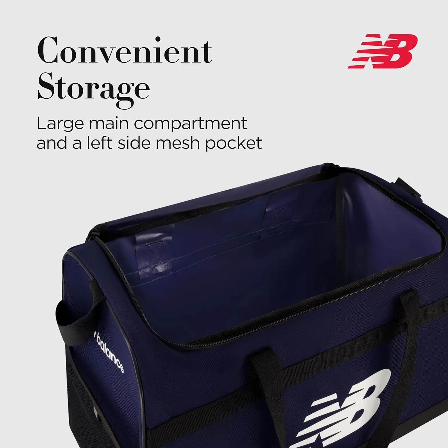 New Balance Duffel Bag, Small Carry On Gym Travel Luggage with Carrier Handles and Adjustable Shoulder Strap