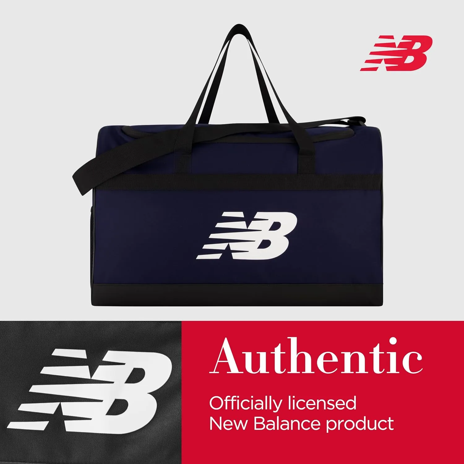 New Balance Duffel Bag, Small Carry On Gym Travel Luggage with Carrier Handles and Adjustable Shoulder Strap