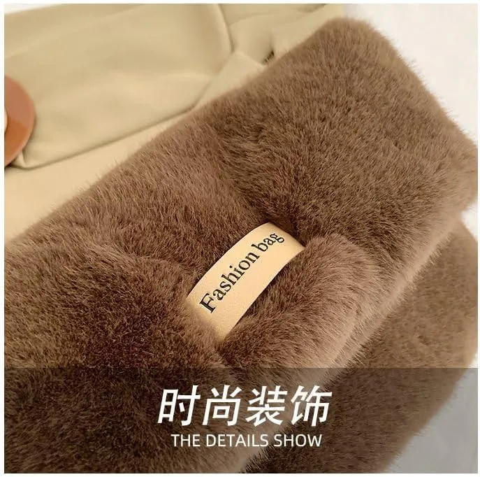 New Plush Shoulder Body Bag Shoulder Armpit Tote Y2K Purse Hobo Bag Womens Purses Crossbody