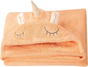Newborn Hooded, Baby Unicorn Bath Towel, so FTP Lush Fabric, Bath Towel for Girls and Boys (Orange)