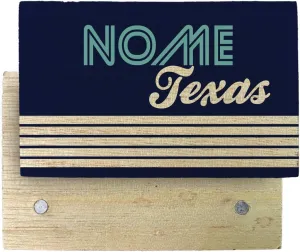 Nome Texas Souvenir Wooden 2" x 3" Fridge Magnet Retro Design 4 Pack
