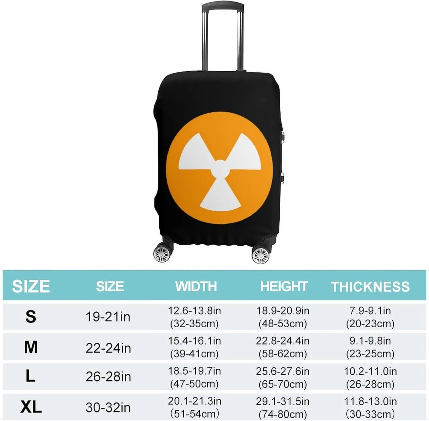 Nuclear Danger Protective Luggage Case Washable Suitcase Cover Travel Bag Protector