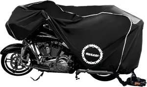 Nuzari Heavy Duty Motorcycle Cover - Motorcycle Covers Waterproof Outdoor Storage - Motorcycle Cover Waterproof Outdoor - Dirt Bike Covers (Black, XX-Large)
