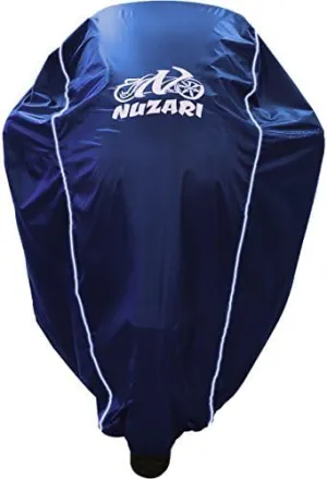 Nuzari Premium Motorcycle Cover - Waterproof, Universal Fit - Large (Harley Davidson, Kawasaki, Suzuki) - Navy