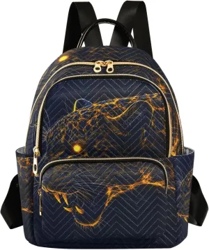 ODAWA Leopard Dark Navy Purse Backpack Small Quilted Backpack Purse for Women