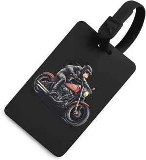 Orangutan Ape Riding Motorcycles Luggage Tag for Suitcase Funny Bag Tags Travel Identify Labels