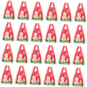 ORFOFE 50pcs Xmas Snowman Present Bags Christmas Plastic Wrapping Bags for Candy Creative Snowman Design for Holiday Parties Decorations