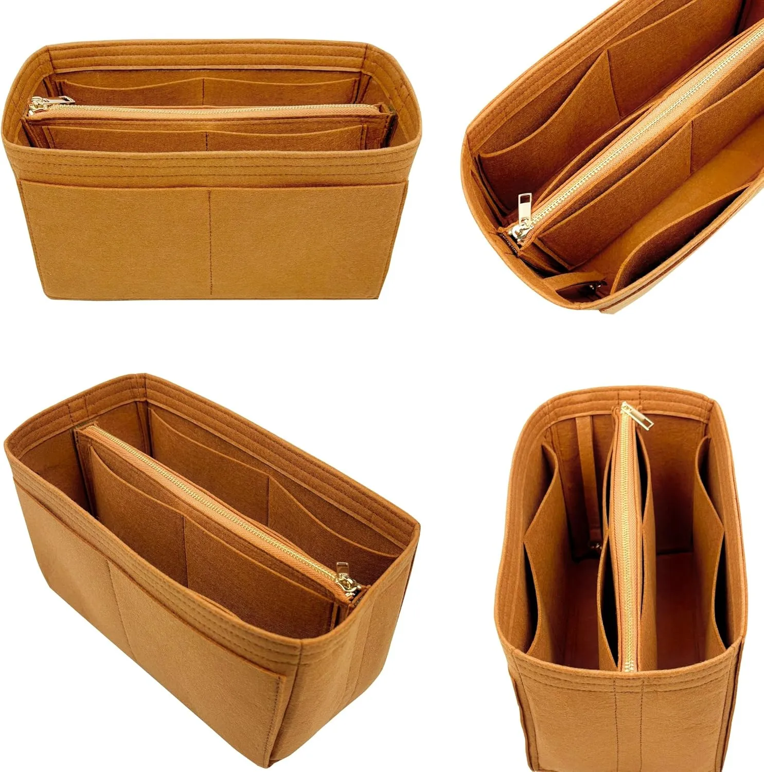 Organizer for Celine Luggage Bag, Nano/Micro/Mini, Felt Insert (Mini, GoldBrown)