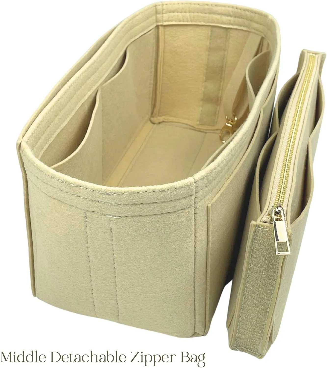 Organizer for Celine Luggage Bag, Nano/Micro/Mini, Felt Insert (Mini, GoldBrown)
