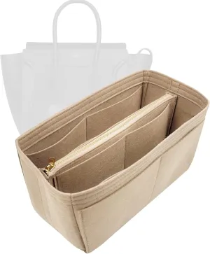 Organizer for Celine Luggage Bag, Nano/Micro/Mini, Felt Insert (Mini, GoldBrown)