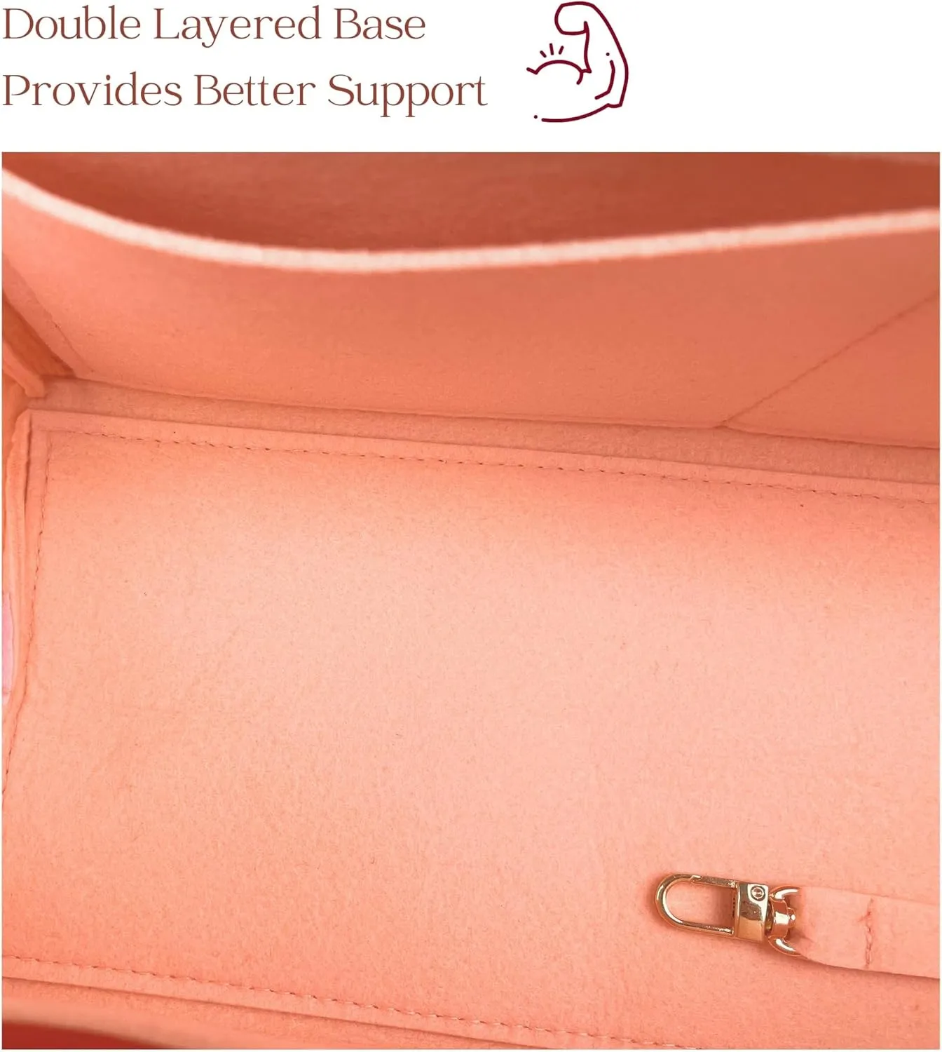 Organizer for Celine Luggage Bag, Nano/Micro/Mini, Felt Insert (Mini, GoldBrown)