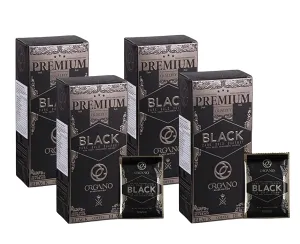 ORGANO 4 Boxes Gourmet Black Coffee, 100% Certified Ganoderma Lucidum (120 Sachets)