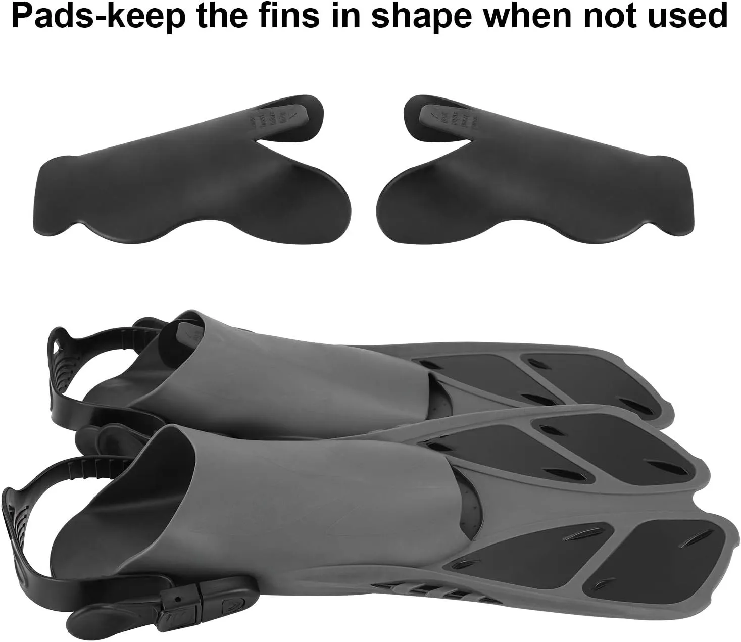 Oumers Snorkel Fins, Travel Size Adjustable Strap Diving Flippers with Mesh Bag and Extra Buckle Connector for Men Women Snorkeling Diving Swimming