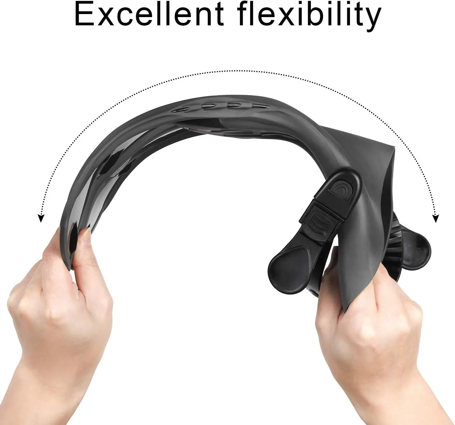 Oumers Snorkel Fins, Travel Size Adjustable Strap Diving Flippers with Mesh Bag and Extra Buckle Connector for Men Women Snorkeling Diving Swimming