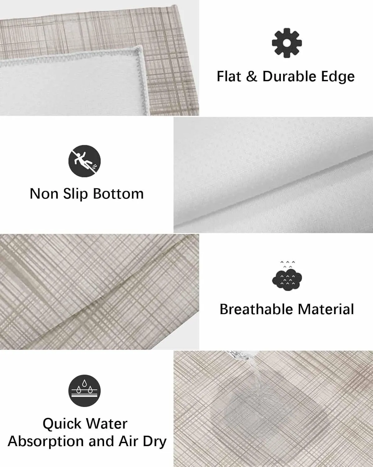 Outdoor Rug for Patio 4'x6' Lattice Cotton Texture Outdoor Area Rug Patio Mat Non-Slip Absorbent Camping Rugs Outside Carpet for Porch Deck Balcony RV Picnic