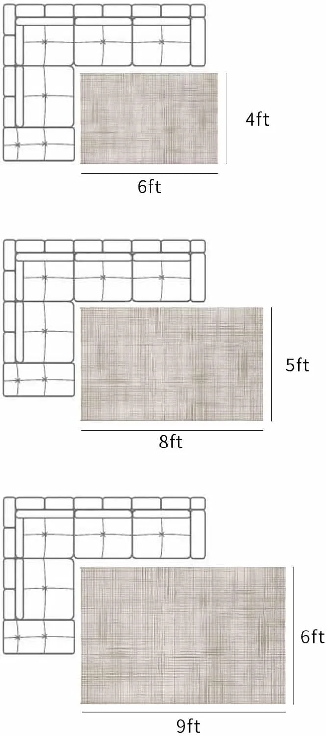 Outdoor Rug for Patio 4'x6' Lattice Cotton Texture Outdoor Area Rug Patio Mat Non-Slip Absorbent Camping Rugs Outside Carpet for Porch Deck Balcony RV Picnic