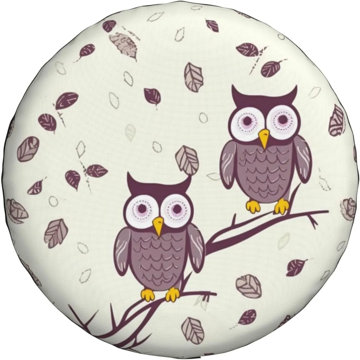 Owl Tree Branches Tire Cover Outdoor Waterproof Snow Sun Rain Wheel Cover Portable Wheel Bags Camper Spare Tire Cover Universal Car Tire Protectors for Trailer RV SUV