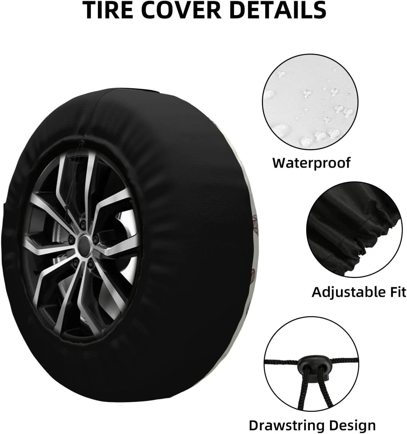 Owl Tree Branches Tire Cover Outdoor Waterproof Snow Sun Rain Wheel Cover Portable Wheel Bags Camper Spare Tire Cover Universal Car Tire Protectors for Trailer RV SUV