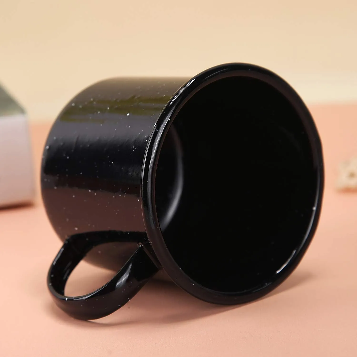 Pack of 2 Outdoor Camping Mugs-Coffee Mug 15 Oz-Enamel Travel Mug Cup,Tea Camp Enamel Cup Set for Drinks Home Office Use/Fishing/Picnics,Outdoor Mountaineering Enthusiasts (Dark Blue, 2)