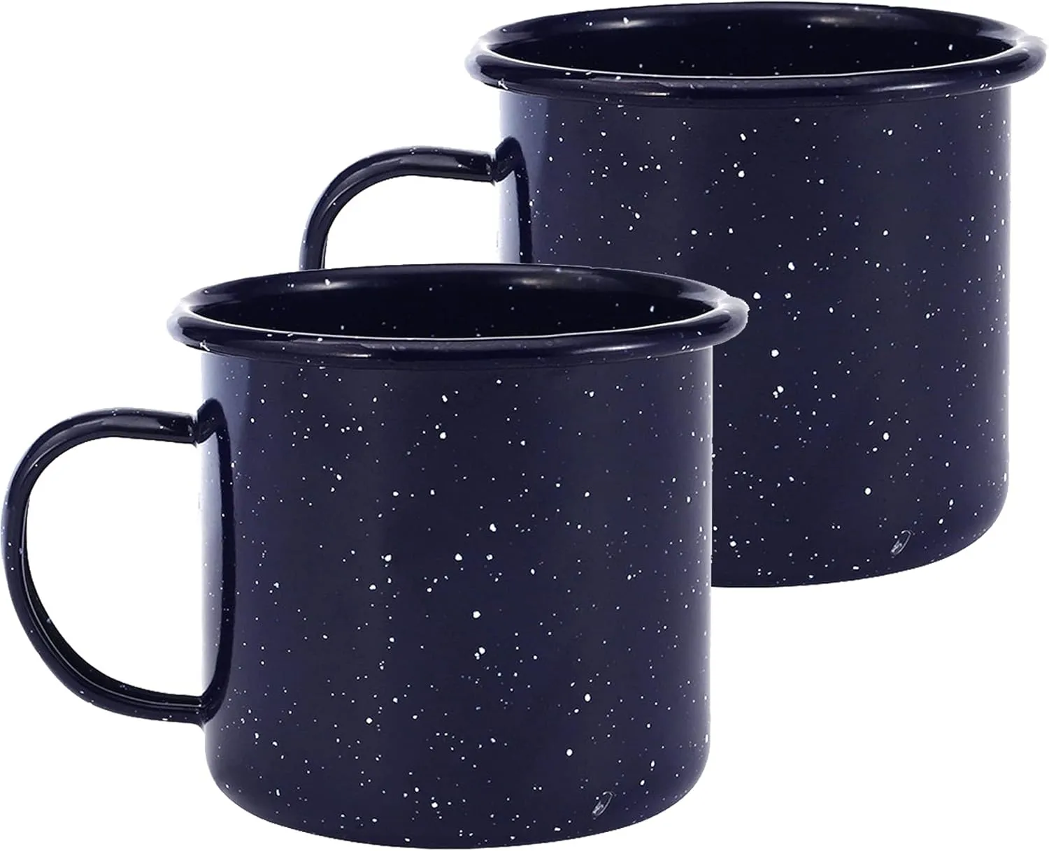 Pack of 2 Outdoor Camping Mugs-Coffee Mug 15 Oz-Enamel Travel Mug Cup,Tea Camp Enamel Cup Set for Drinks Home Office Use/Fishing/Picnics,Outdoor Mountaineering Enthusiasts (Dark Blue, 2)
