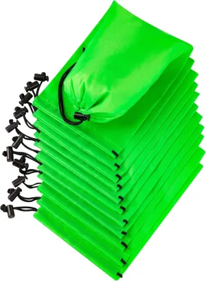 PALTERWEAR Drawstring Bag - Nylon Cinch and Ditty Stuff Pouch with Toggle (5 x 7-12 pack, Green)