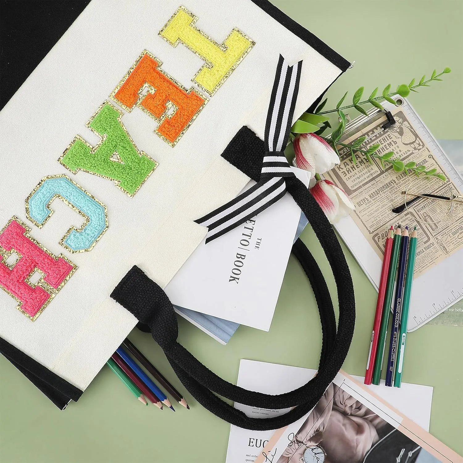Panelee 2 Pcs Teacher Appreciation Gifts Teacher Canvas Tote Bag Thank You Gifts for Women Student End of Year Graduation