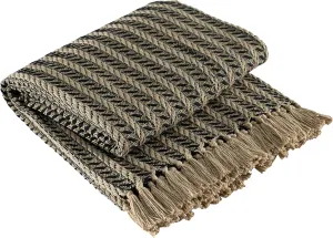 Park Designs Cable Throw Blanket Black & Tan | 50" x 60" Soft Cotton Knit | Cozy Boho Throw Blanket for Couch, Bed & Travel | Lightweight Decorative Home Décor Accent | Small Spring Plush Blanket