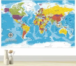 PARTH IMPEX Giant World Map - Large Map Of The World - 56" x 90" Huge Educational Learning Poster for Classroom, Aesthetic School Supplies, Hanging Tapestry Banner for Travel Room Wall Decor