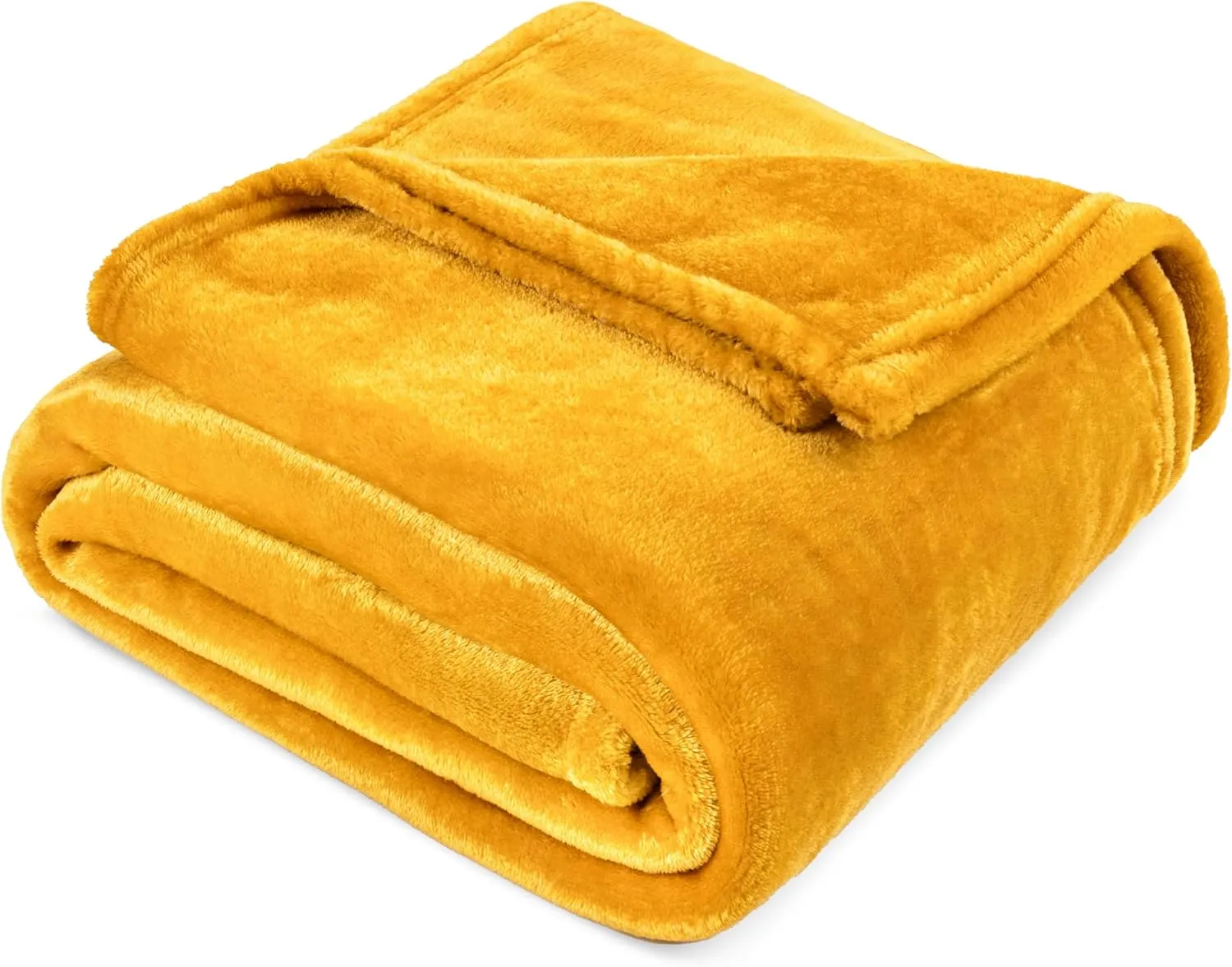 PAVILIA Mustard Yellow Fleece Throw Blanket for Couch Twin Size, Gold Super Soft Fuzzy Flannel Throw for Sofa, Luxury Plush Microfiber Blanket Twin Bed, Home Decorative Velvet Gift Blanket, 60x80